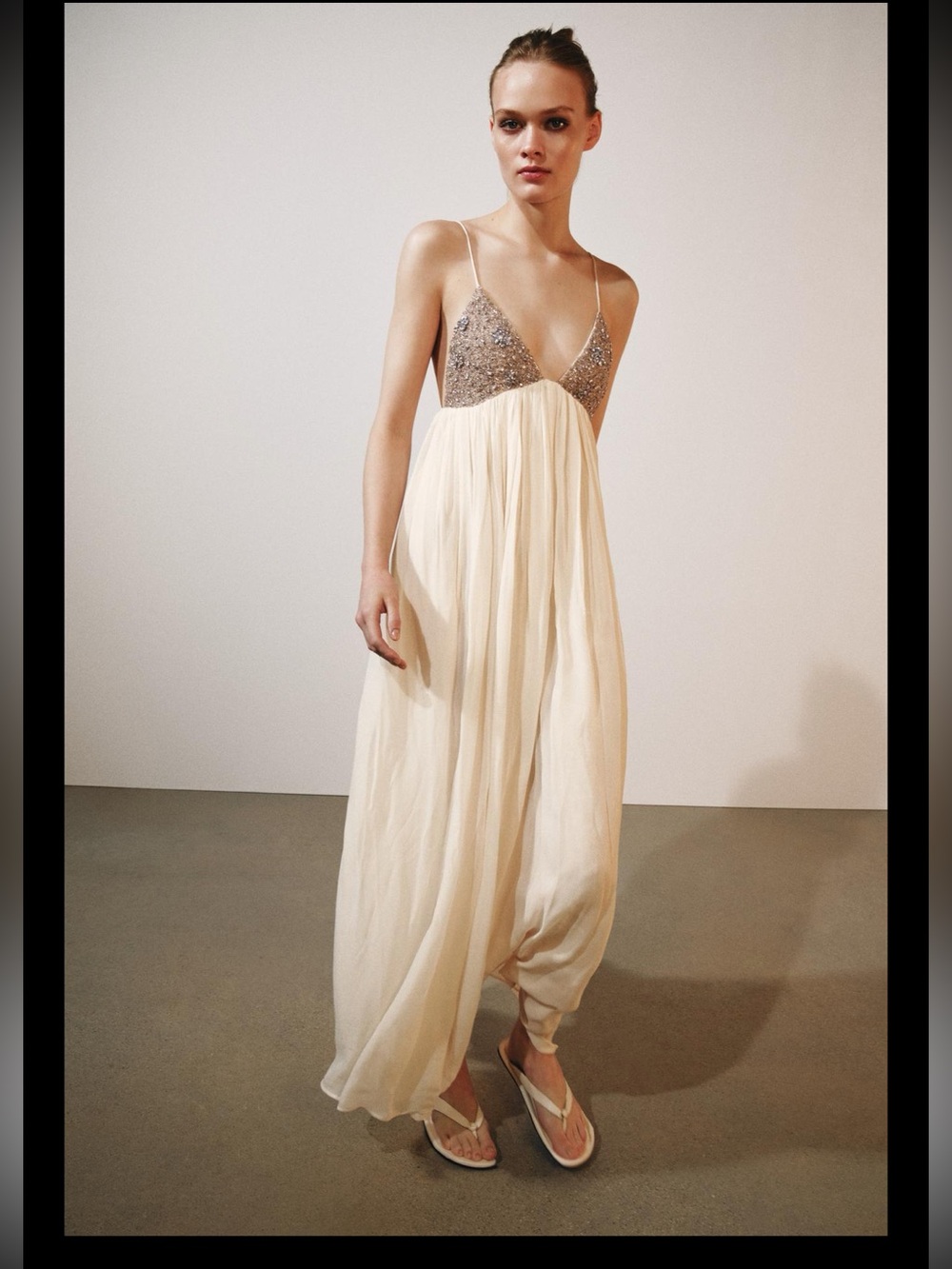 ZW collection beaded midi dress Zara NWT